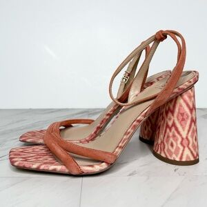 Sam Edelman Kia Pink Printed Block Heel Sandal 9M